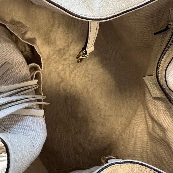 Gucci Pebbled Calfskin Soho Shoulder Bag Off White - Picture 11 of 15